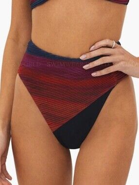 Beach Riot Frida High Waisted Pleated Ombre Bikini Bottom NWOT Size Small